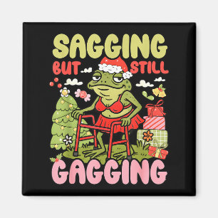 Lustiges Xmas-Frosch-Meme Weihnachten Hängend Aber Magnet