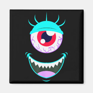 Lustiges Y-Monster-Augen-Gesicht Halloween Magnet