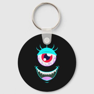Lustiges Y-Monster-Augen-Gesicht Halloween Schlüsselanhänger