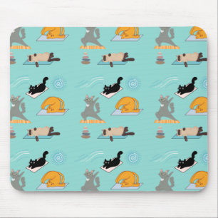 Lustiges Yoga mit Katzen Mousepad