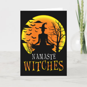 Lustiges Yoga Namaste Hexen Halloween Mädchen Frau Karte