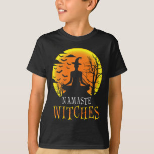 Lustiges Yoga Namaste Hexen Halloween Mädchen Frau T-Shirt
