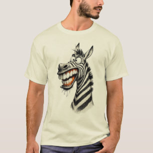 Lustiges Zebralächeln T-Shirt – Cartoon-Design