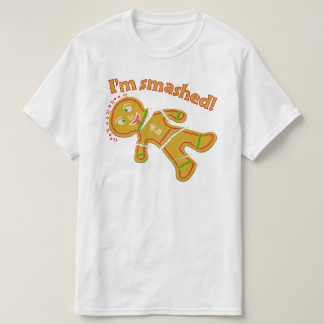 Lustiges zertrümmertes Lebkuchen-Weihnachten T-Shirt (Design vorne)
