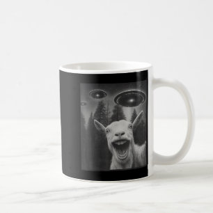 Lustiges Ziegen-Selfie-Alien-UFO für Männer Frauen Kaffeetasse