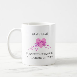Lustiges Zitat mit Herz & Stricknadeln Tasse  