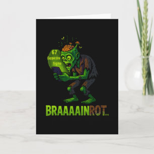 Lustiges Zombie-Brainrot-Meme 6 7 Halloween-Jungen Karte