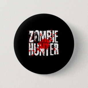 Lustiges Zombie-Jäger-Design für Jungen und Mädche Button