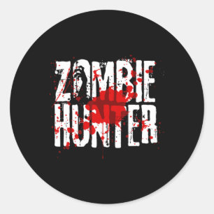 Lustiges Zombie-Jäger-Design für Jungen und Mädche Runder Aufkleber