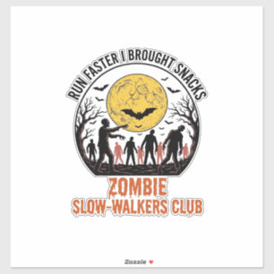 Lustiges Zombie-Shirt mit eingraviertem Mond und d Aufkleber