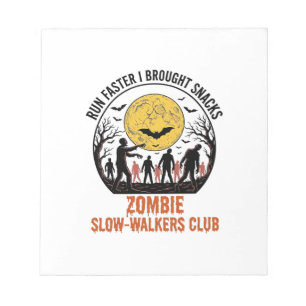 Lustiges Zombie-Shirt mit eingraviertem Mond und d Notizblock