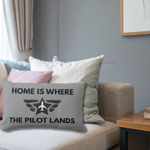 Lustiges Zuhause ist dort, wo der Pilot das Flugze Lendenkissen