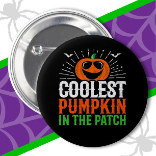 Lustigster Kürbis auf der Plantage Halloween-Party Button