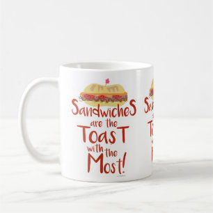 Lustigstes Toast-Sandwich-Spruch-Logo-Kunst Kaffeetasse