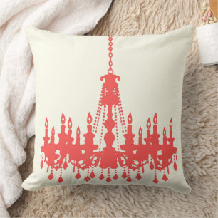 Lustre Corail Peach Chandelier Coussin de créateur