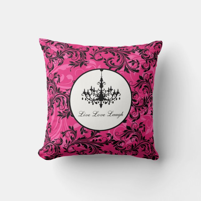Lustre rose noir blanc, Coussin de rouleaux (Recto)