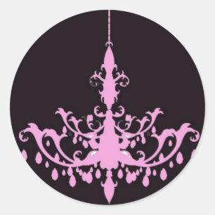 Lustre rose sur Sticker noir