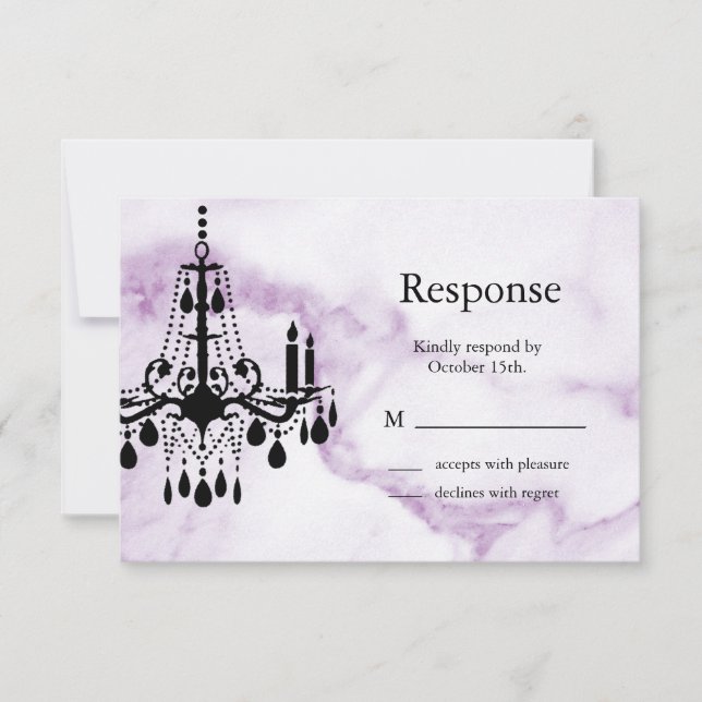 Lustre RSVP sur marbre pourpre (Devant)