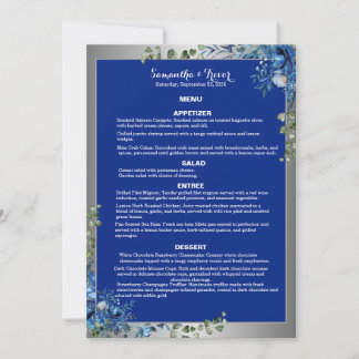 Lustrosa Silver, Blue Azure Dreams Dinner Menu Einladung