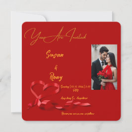 Lustrous Liebe: Einladung zur Hochzeit in Rot und 