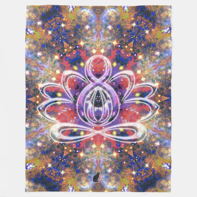 Lustrous Zen Lotus Fleecedecke (Vorderseite)
