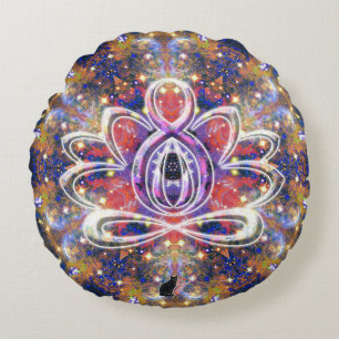 Lustrous Zen Lotus Rundkissen Rundes Kissen