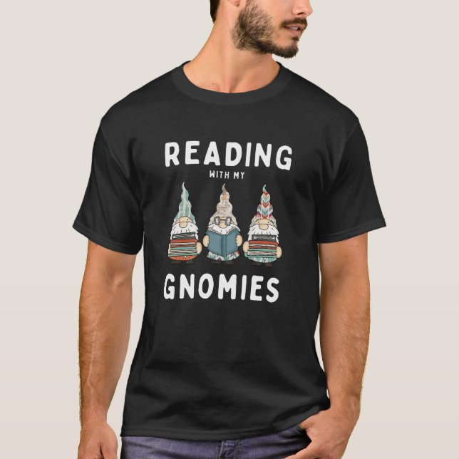 Lustvoll lesen mit meinem Gnomen buchen T-Shirt (Vorderseite)