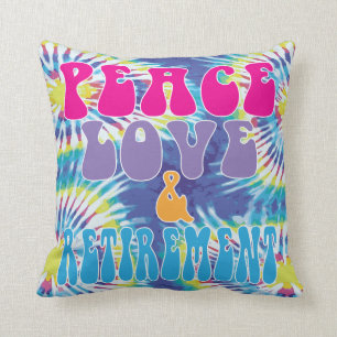 Lustvolle Ruhestandsgeschenke Peace Liebe & Retire Kissen