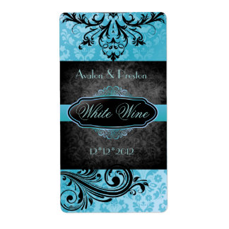 Lusziale Vintage Aquamarine Scroll Hochzeitsweinma