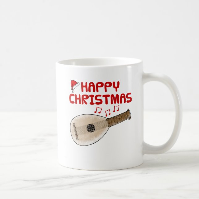 Lute Christmas Folk Musician Music Teacher Kaffeetasse (Rechts)