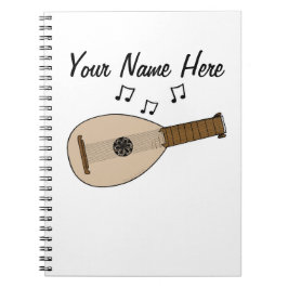 Lute Lutenist Folk Musician Music Lehrer Custom Notizblock