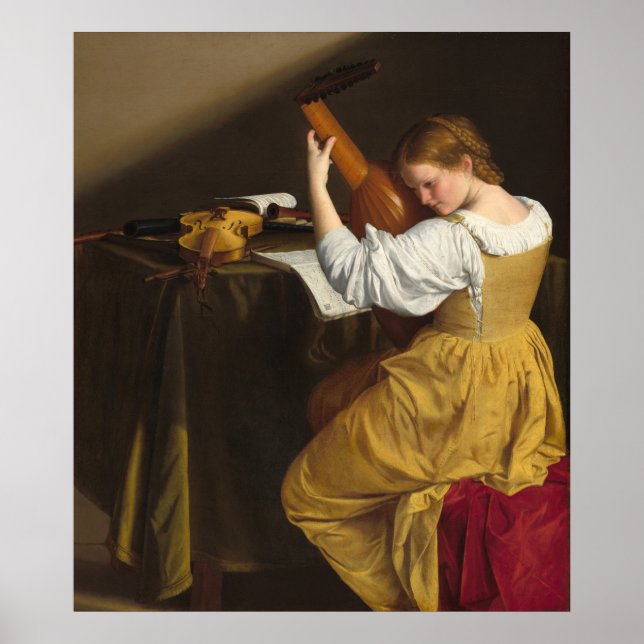 Lute Player - Orazio Gentileschi Poster d'Art (Devant)