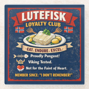 Lutefisk-Loyalitätsclub Norwegischer Glasuntersetz Glasuntersetzer