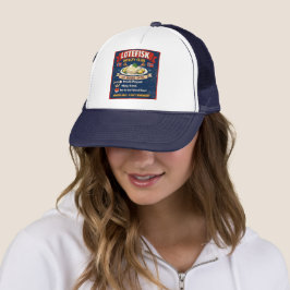 Lutefisk Loyalty Club Trucker Hat Navy and White Truckerkappe