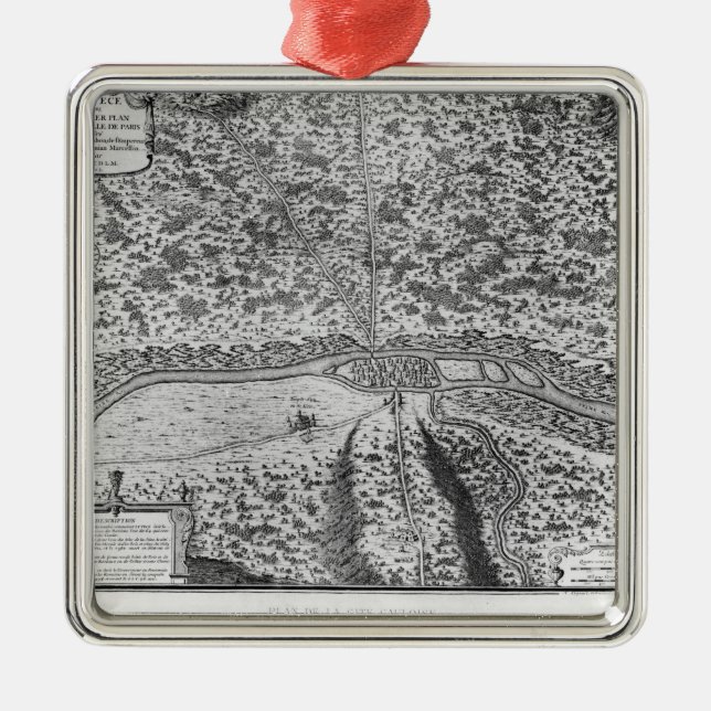 Lutetia oder der erste Plan von Paris Silbernes Ornament (Vorne)