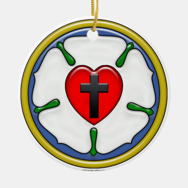 Luther Rose Embossed Look Keramik Ornament (Vorne)