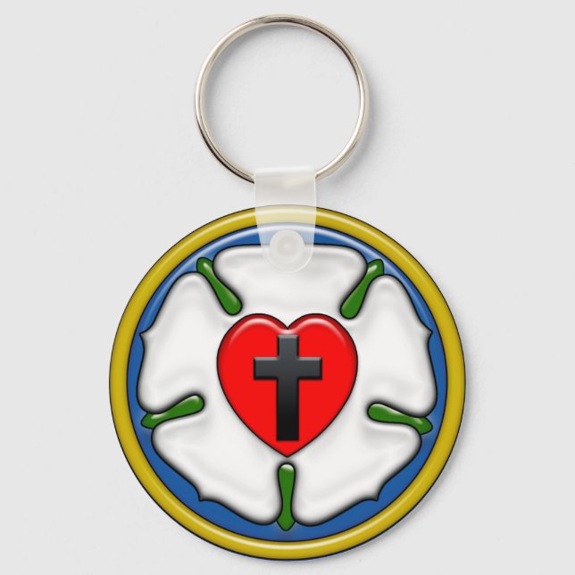 Luther Rose Embossed Look Schlüsselanhänger (Vorderseite)