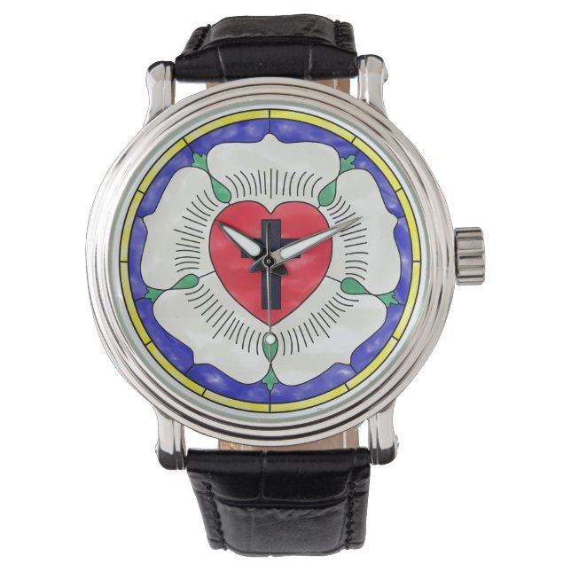 Luther Rose Glass Window Armbanduhr (Vorderseite)