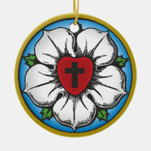 luther Rose Keramikornament