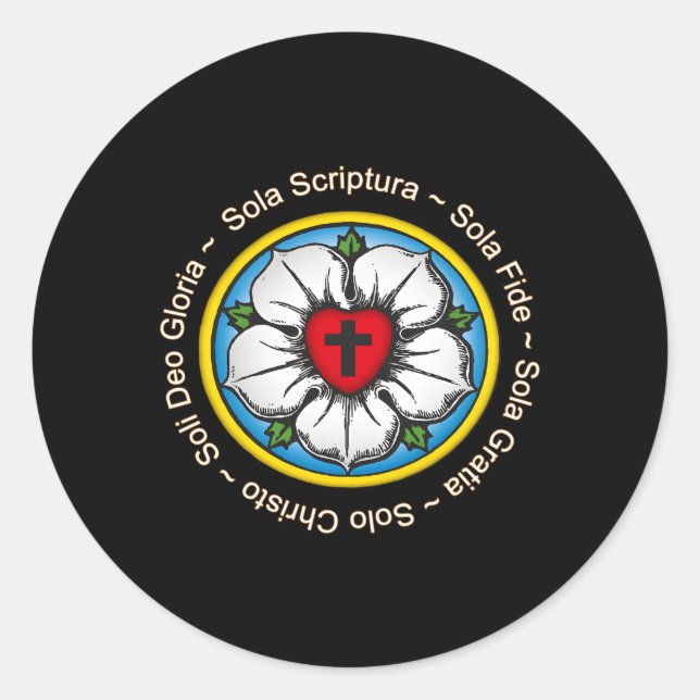 Luther Rose Lutheran Reformation Runder Aufkleber (Vorderseite)