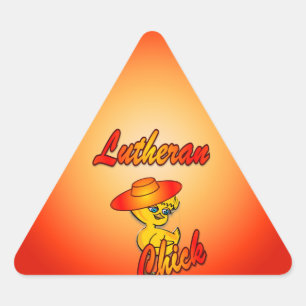 Lutheran Chick #5 Dreieckiger Aufkleber