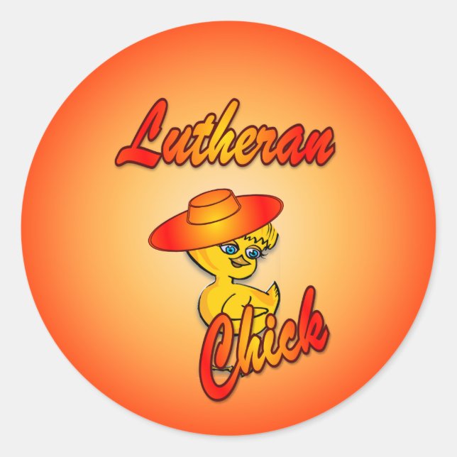 Lutheran Chick #5 Runder Aufkleber (Vorderseite)