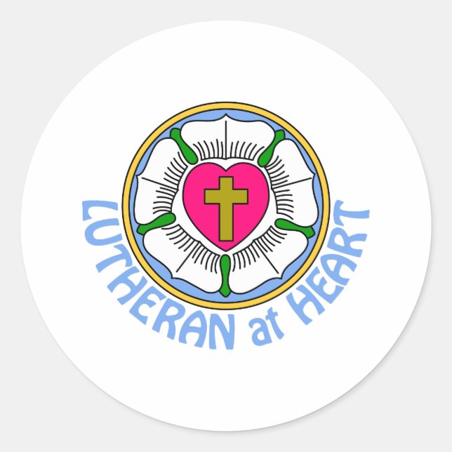 Lutheran im Herzen Runder Aufkleber (Vorderseite)