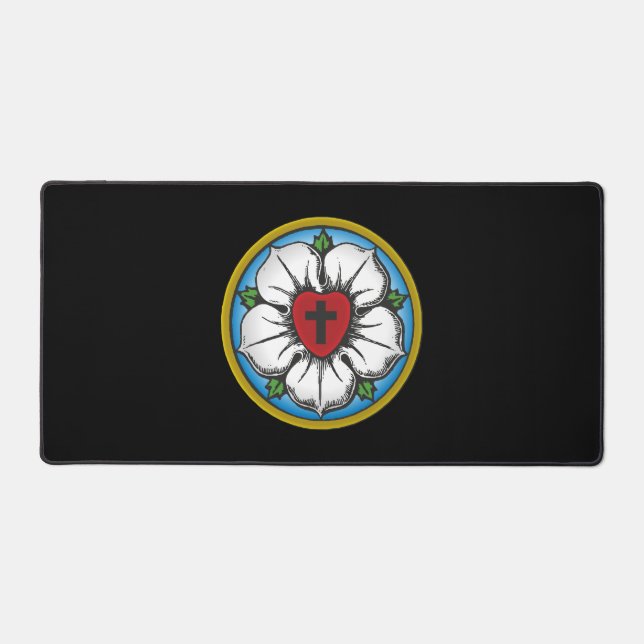 Lutheran Rose Schreibtischunterlage (Vorderseite)