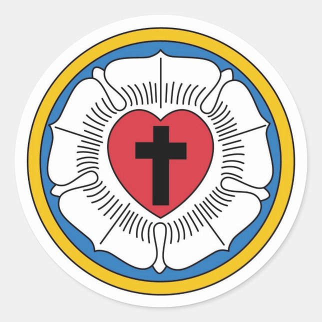 Lutherische Wappen-Aufkleber Runder Aufkleber (Vorderseite)