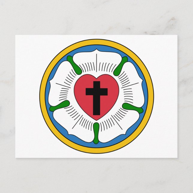 Lutherrose Luther Rose Lutheranism Martin Luther Postkarte (Vorderseite)