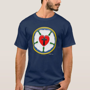 Lutherrose mit geprägtem Look T-Shirt