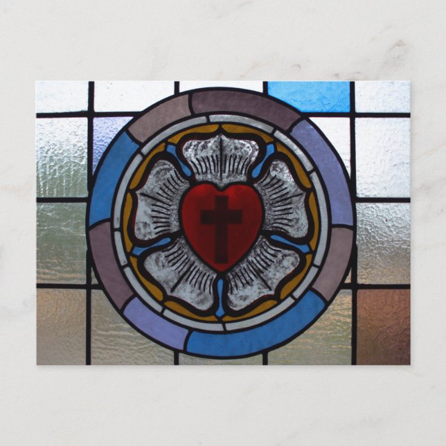 Luthers Rose Window Post Card - St. Paul Lutheran Postkarte (Vorderseite)