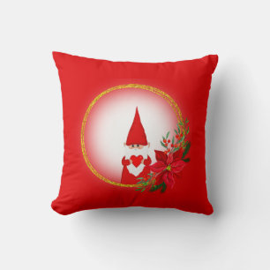 Lutin de Noël sur un Coussin de jeté rouge