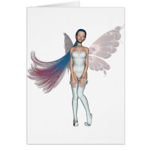 Lutin rose et bleu de cheveux dans le blanc